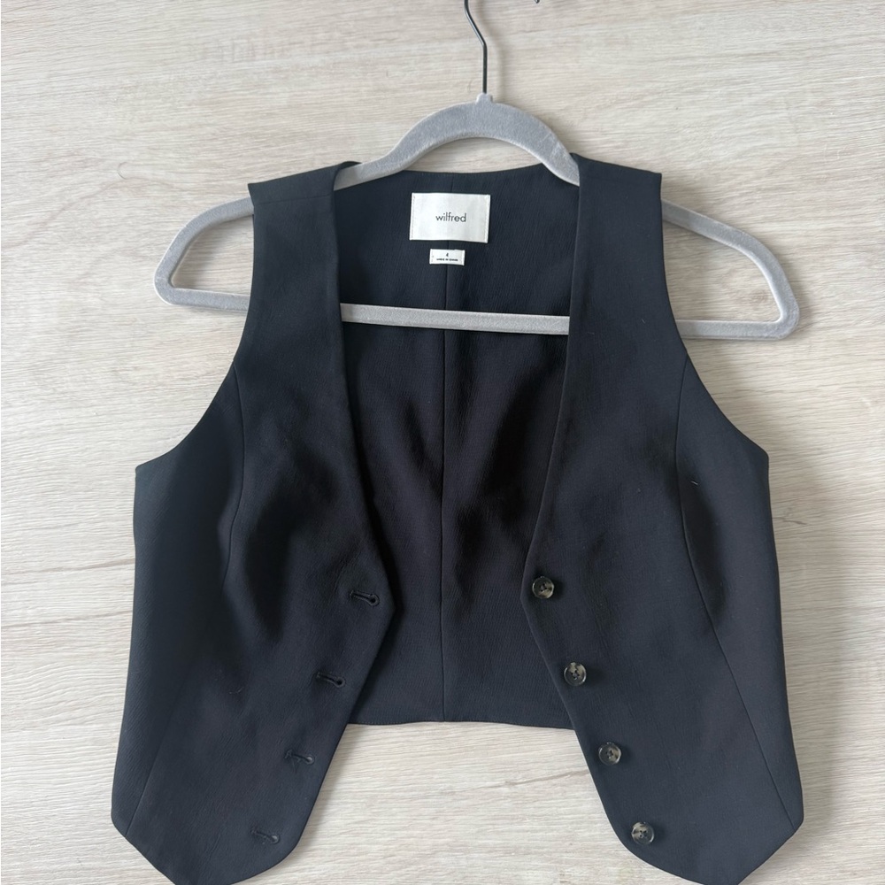 Wilfred Black Vest Classic Formal V-Neck